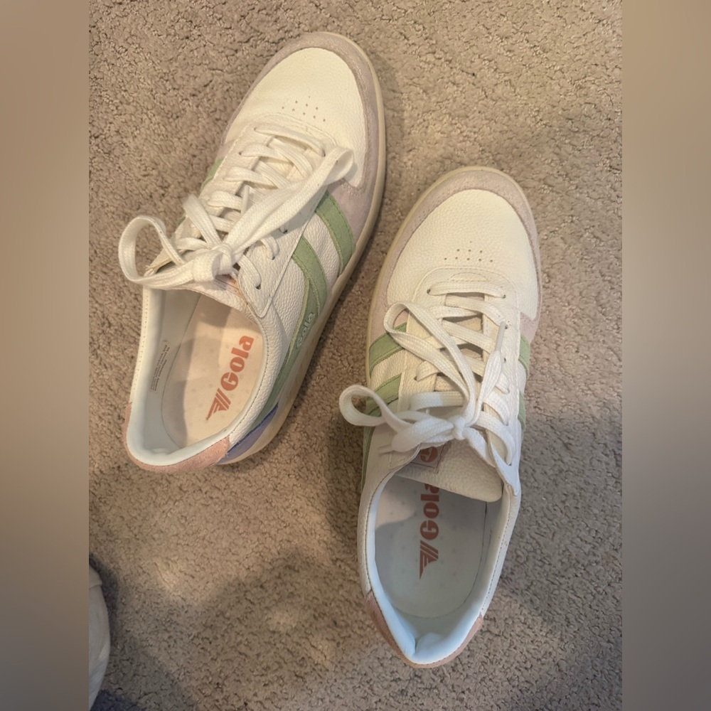 Gola White Sneakers with Pastel Green, Pink and Lavender Accents - Picture 4 of 4